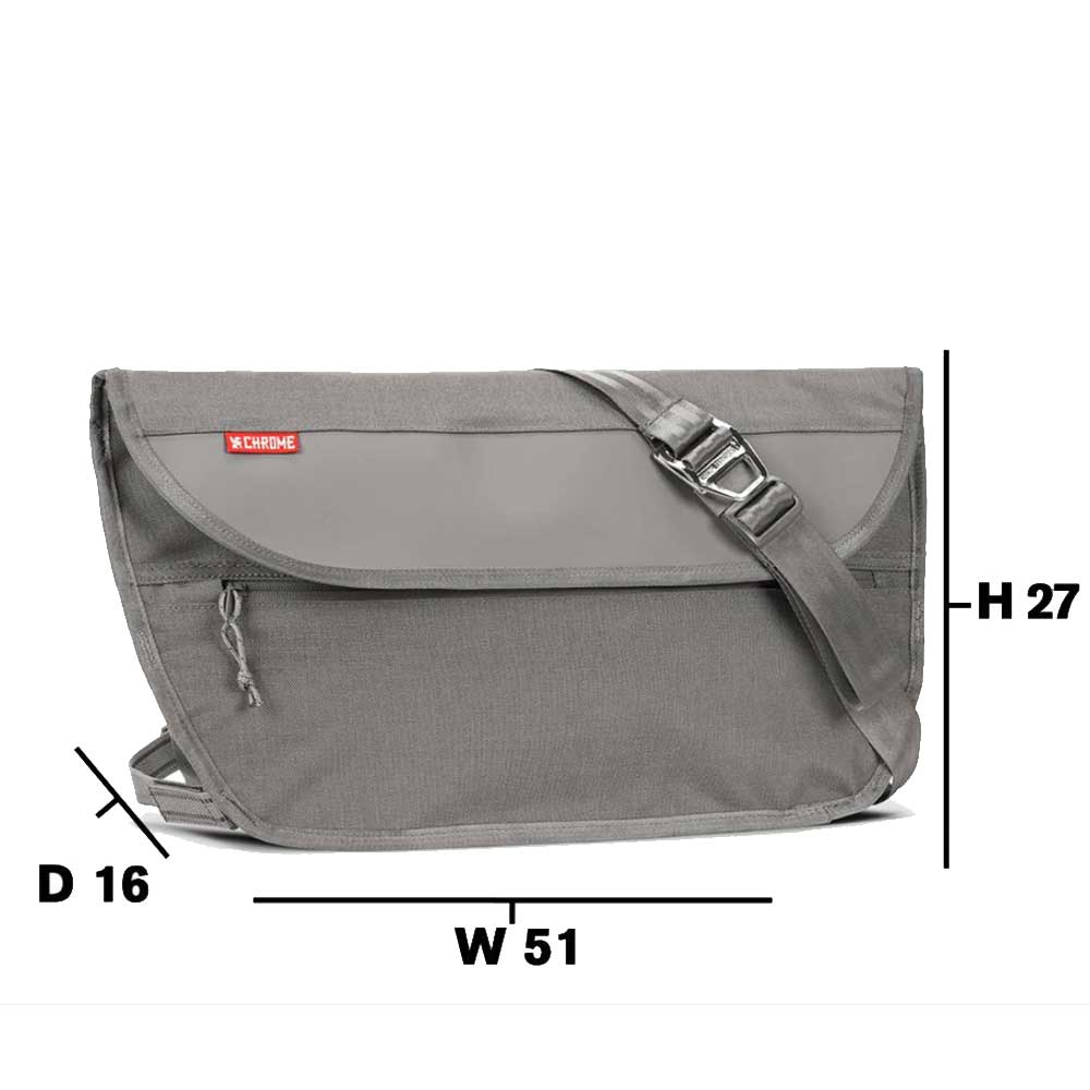 CHROME クローム シンプルメッセンジャーバッグ SIMPLE MESSENGER BAG MD BG332 (カラー:スモーク) 容量:15L 防水 メッセンジャーバック スリングバック ボディーバッグ