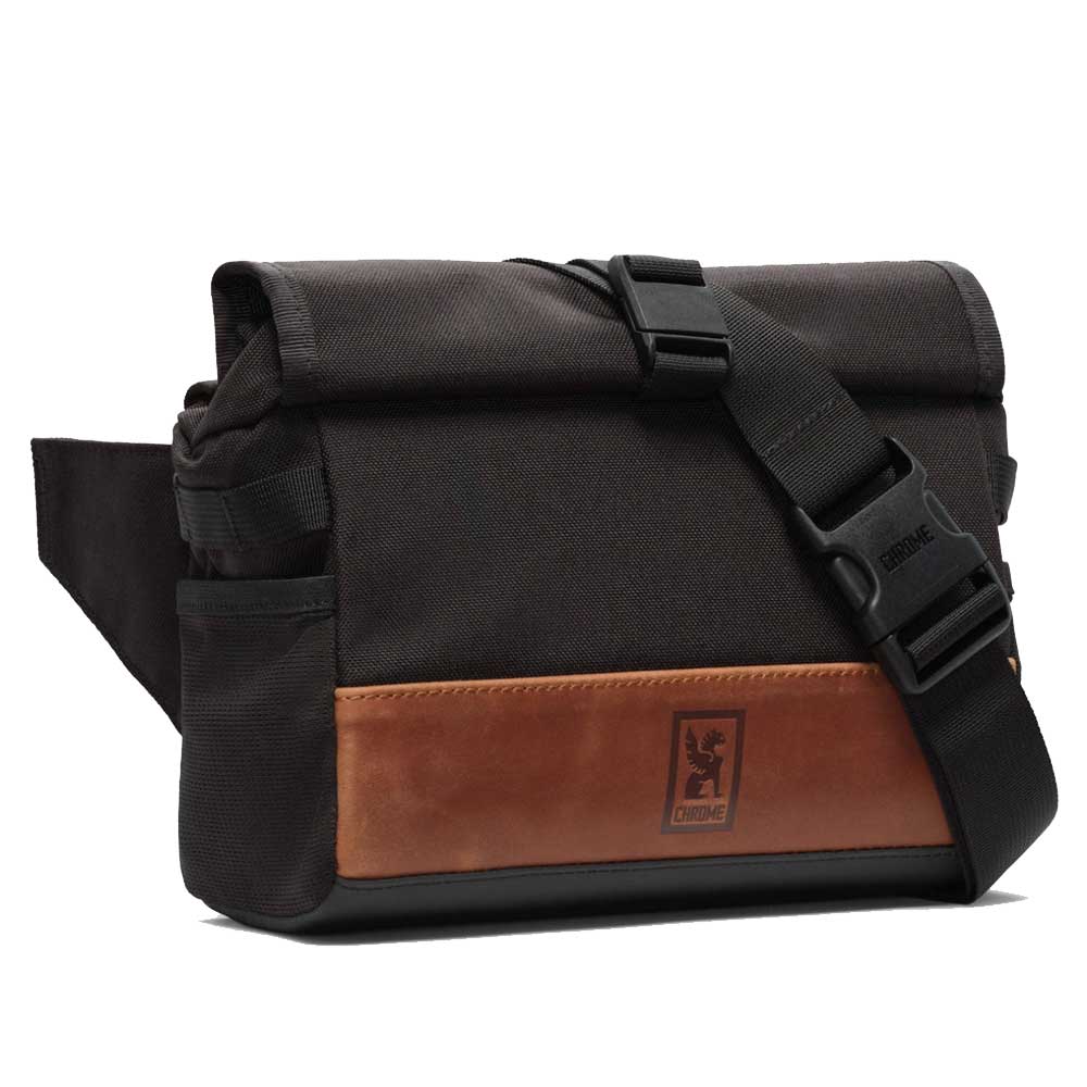 CHROME クローム DOUBLETRACK HANDLEBAR SLING BAG (ダブルトラック ハンドルバー スリング バッグ) BG328 (カラー LEATHER / BLACK) 容量:5L 耐水 ハンドルバーバッグ メッセンジャーバック スリングバック ボディーバッグ