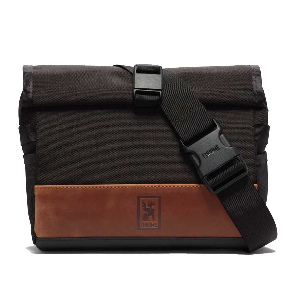 CHROME クローム DOUBLETRACK HANDLEBAR SLING BAG (ダブルトラック ハンドルバー スリング バッグ) BG328 (カラー LEATHER / BLACK) 容量:5L 耐水 ハンドルバーバッグ メッセンジャーバック スリングバック ボディーバッグ