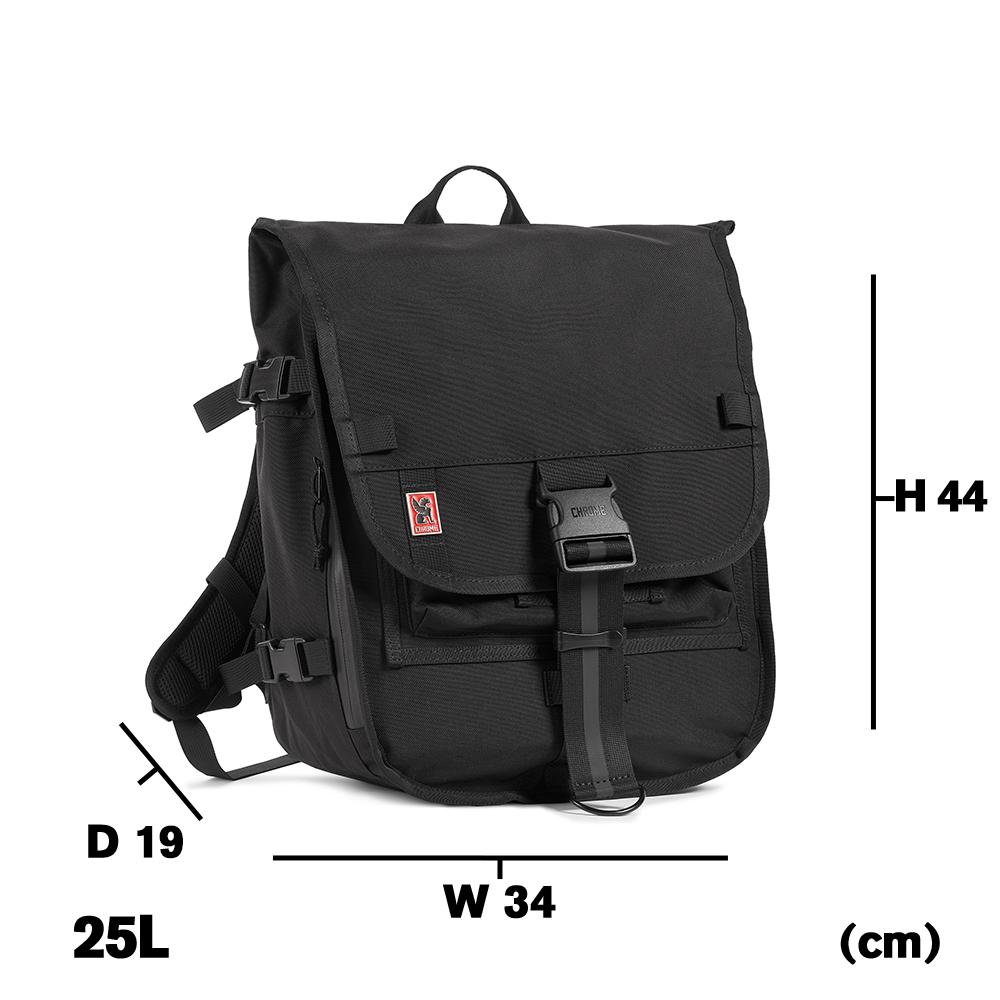 CHROME クローム WARSAW MEDIUM BACKPACK 25L(ワルシャワ ミディアム 25L) BG333BK カラー:ブラック 容量 25L 防水 バックパック