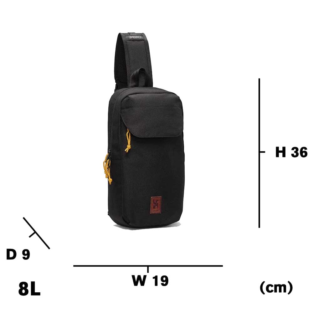 CHROME クローム RUCKAS SLING(ラッカス スリング) 軽量 耐水 8L BG347BK カラー:ブラック スリングバッグ ボディバッグ