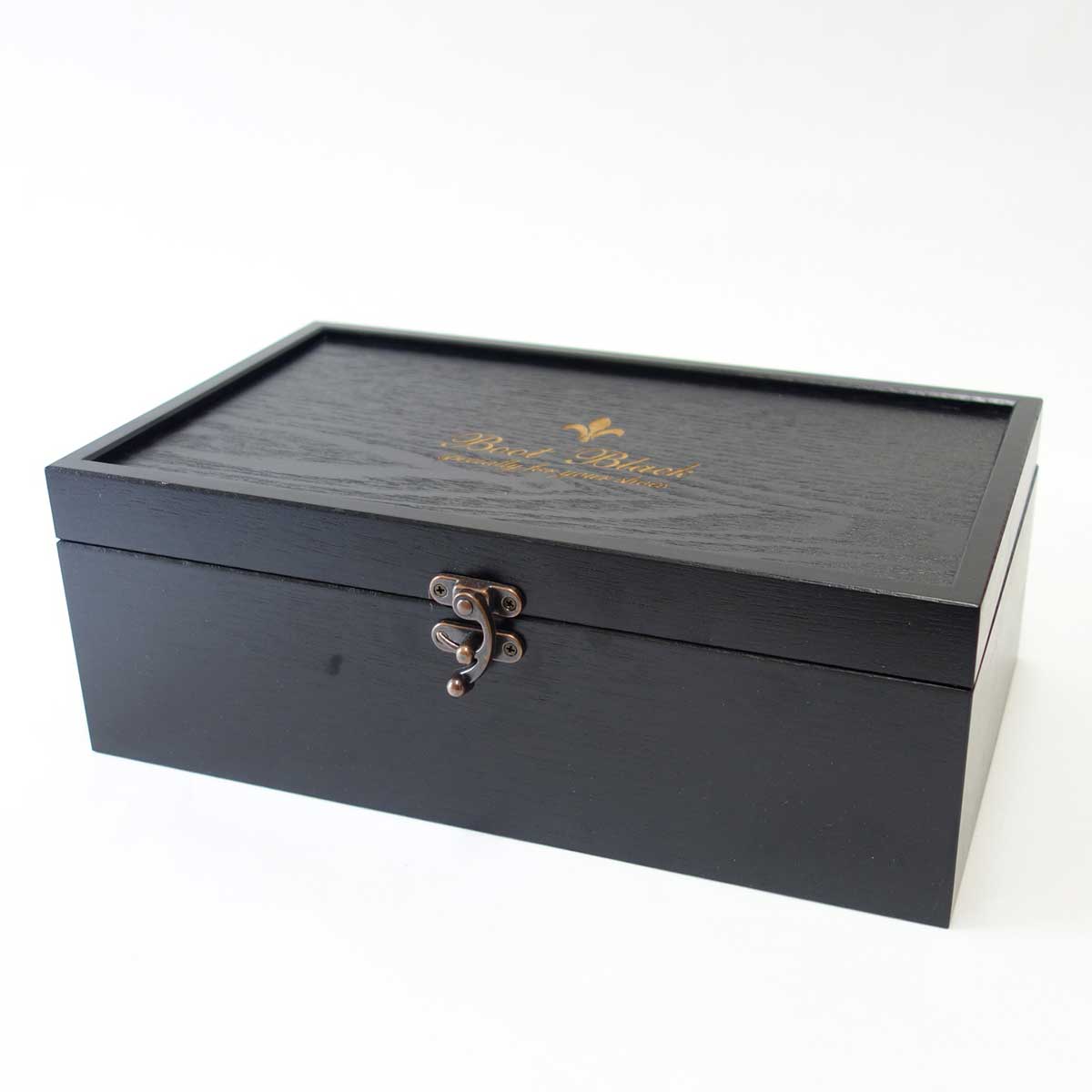 Boot Black ブートブラック 磨きのプロ達が創り上げたシューケアBOX ブラックベルベット(木箱のみ)(日本製) コロンブス《Boot Black》正規取扱店