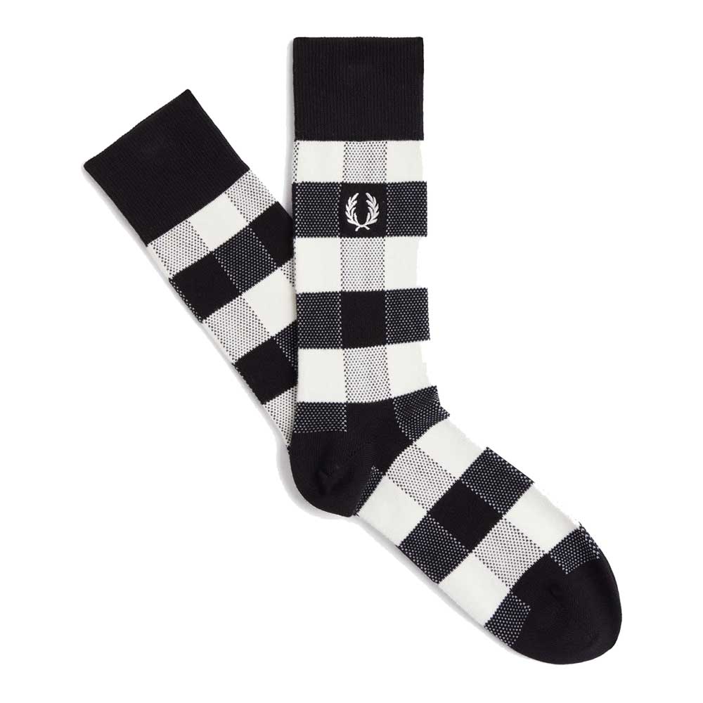 FRED PERRY フレッドペリー Tonal Check Socks C1107 トーナル チェック ソックス(ポルトガル製)