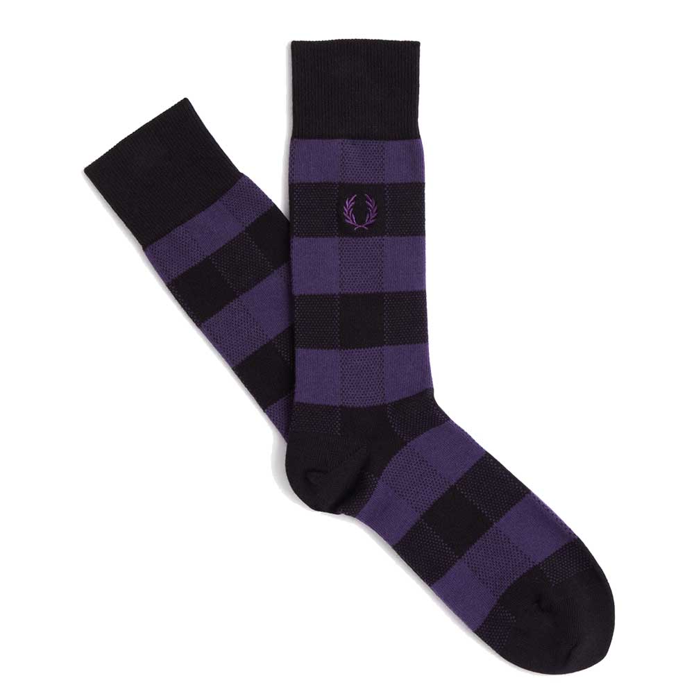 FRED PERRY フレッドペリー Tonal Check Socks C1107 トーナル チェック ソックス(ポルトガル製)