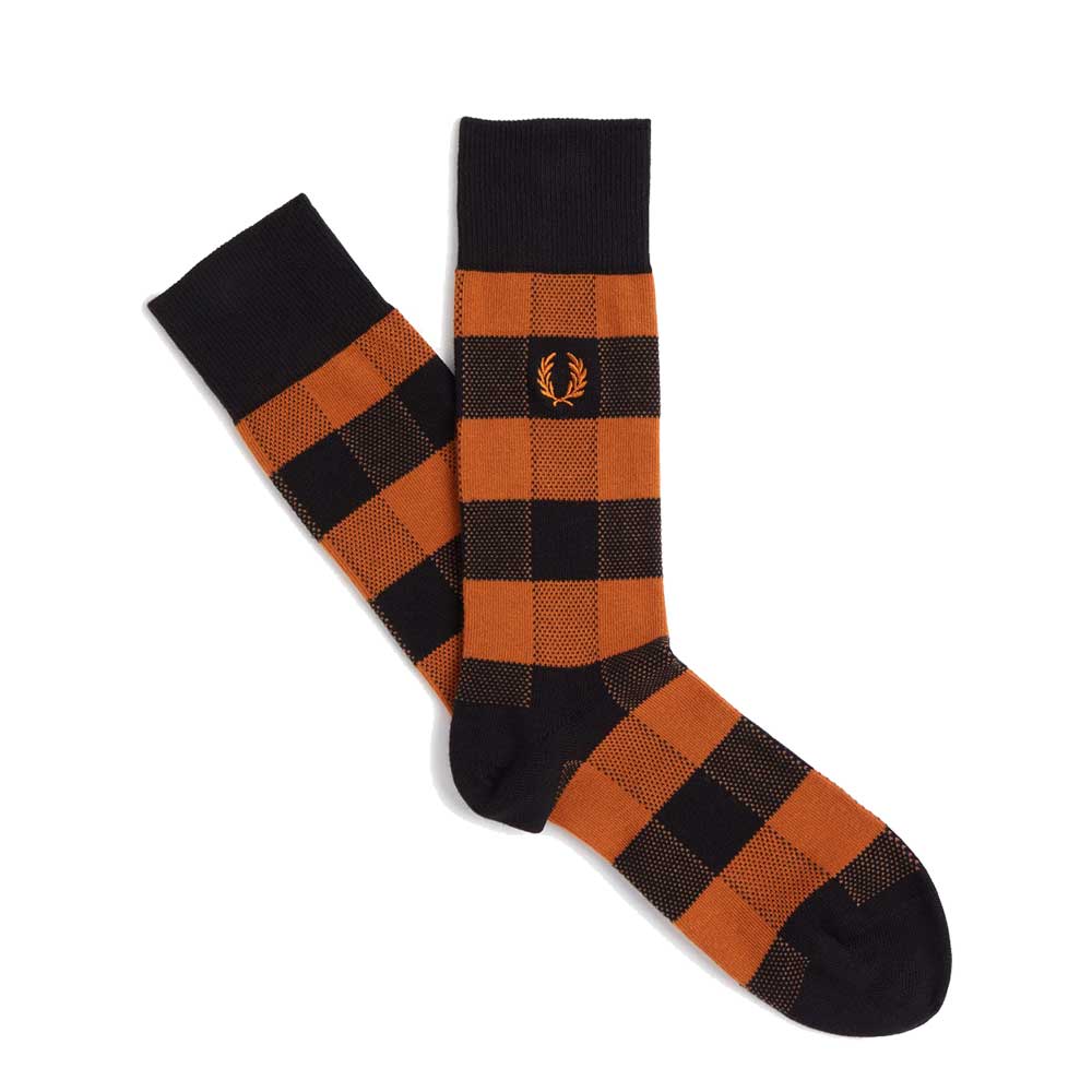 FRED PERRY フレッドペリー Tonal Check Socks C1107 トーナル チェック ソックス(ポルトガル製)