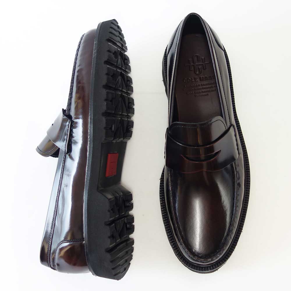 コールハーン COLE HAAN アメリカンクラシックス ペニーローファー (ディープバーガンディ / ブラック) C36537 (メンズ) 天然皮革 スリッポン ビジネスシューズ カジュアルシューズ 「靴」