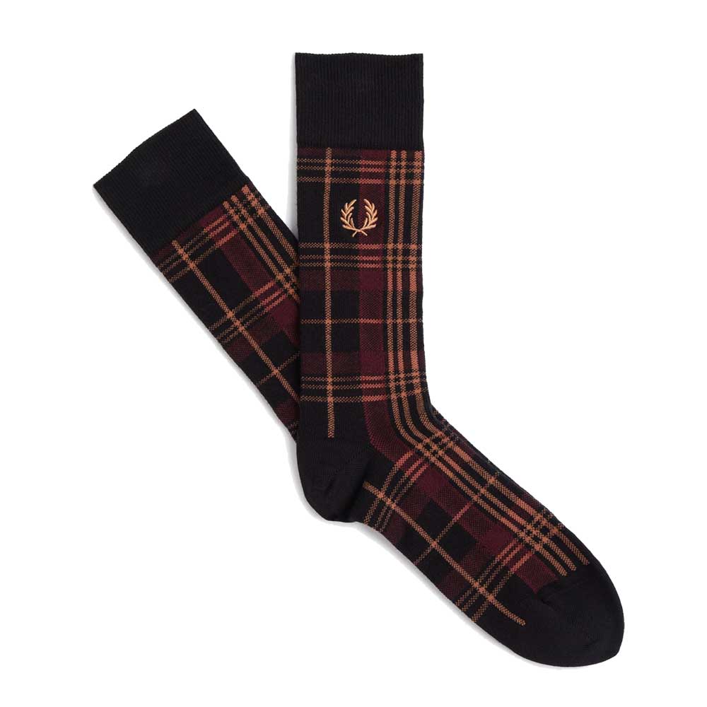 FRED PERRY フレッドペリー Redacted Tartan Sock C4135 (ポルトガル製)