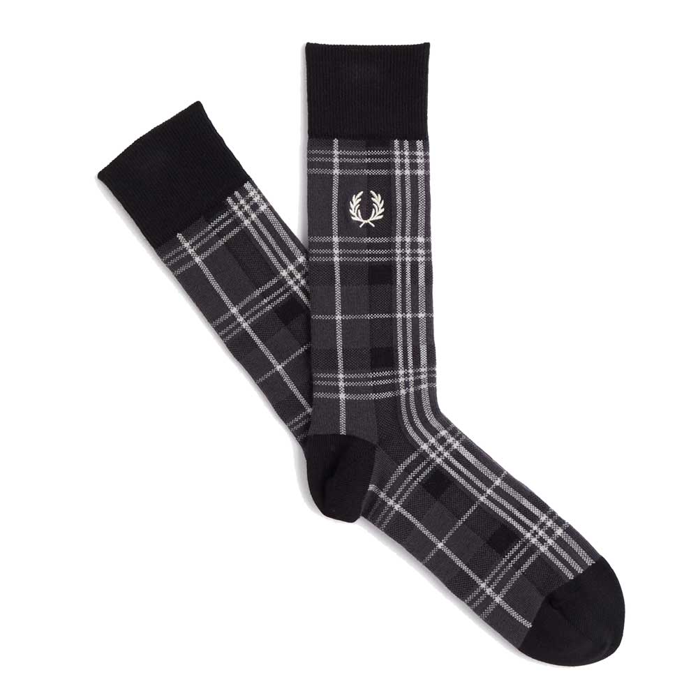 FRED PERRY フレッドペリー Redacted Tartan Sock C4135 (ポルトガル製)