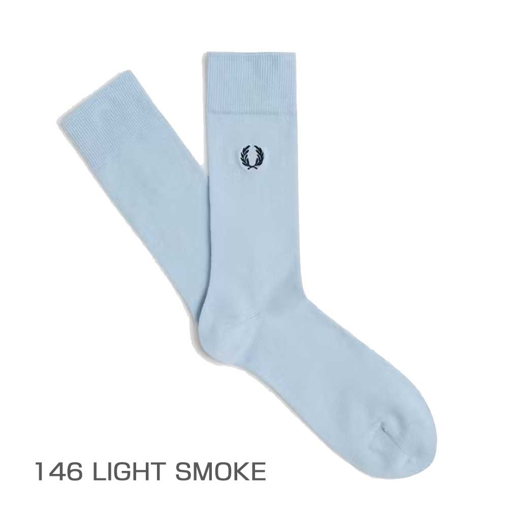 FRED PERRY フレッドペリー Classic Laurel Wreath Socks C7135 :NAVY / SNOW WHITE(267) ・BLACK / SNOWWHITE(843) ・SNOWWHITE / BLACK(L59)・LIGHT SMOKE(146) ・WARM STONE / BLACK(U88)・ECRU(560) ソックス(ポルトガル製)