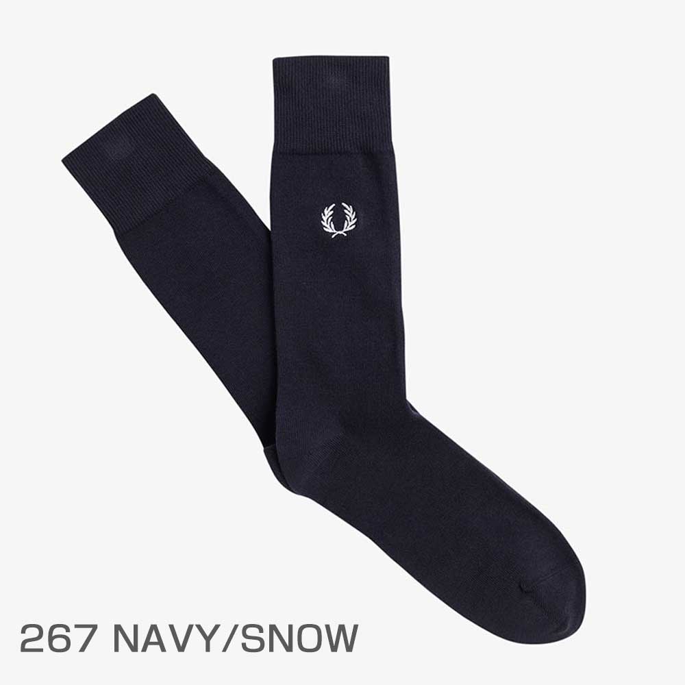 FRED PERRY フレッドペリー Classic Laurel Wreath Socks C7135 :NAVY / SNOW WHITE(267) ・BLACK / SNOWWHITE(843) ・SNOWWHITE / BLACK(L59)・LIGHT SMOKE(146) ・WARM STONE / BLACK(U88)・ECRU(560) ソックス(ポルトガル製)