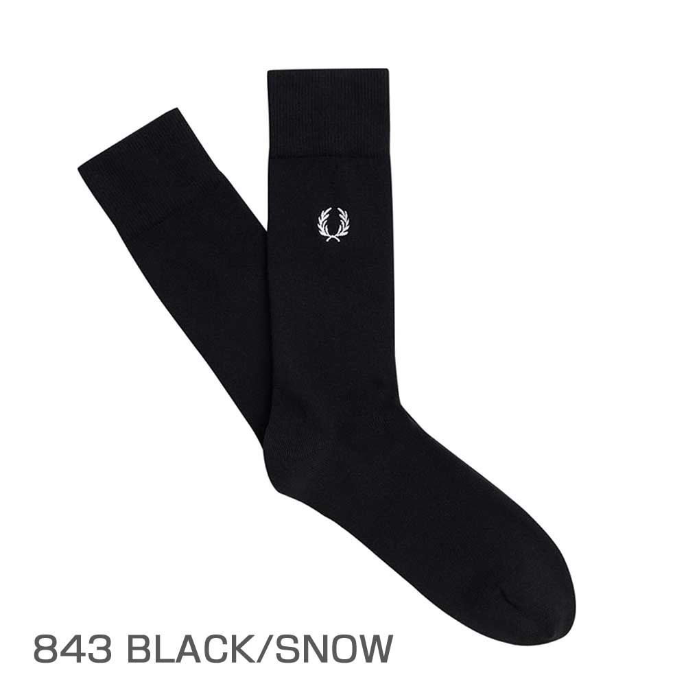 FRED PERRY フレッドペリー Classic Laurel Wreath Socks C7135 :NAVY / SNOW WHITE(267) ・BLACK / SNOWWHITE(843) ・SNOWWHITE / BLACK(L59)・LIGHT SMOKE(146) ・WARM STONE / BLACK(U88)・ECRU(560) ソックス(ポルトガル製)
