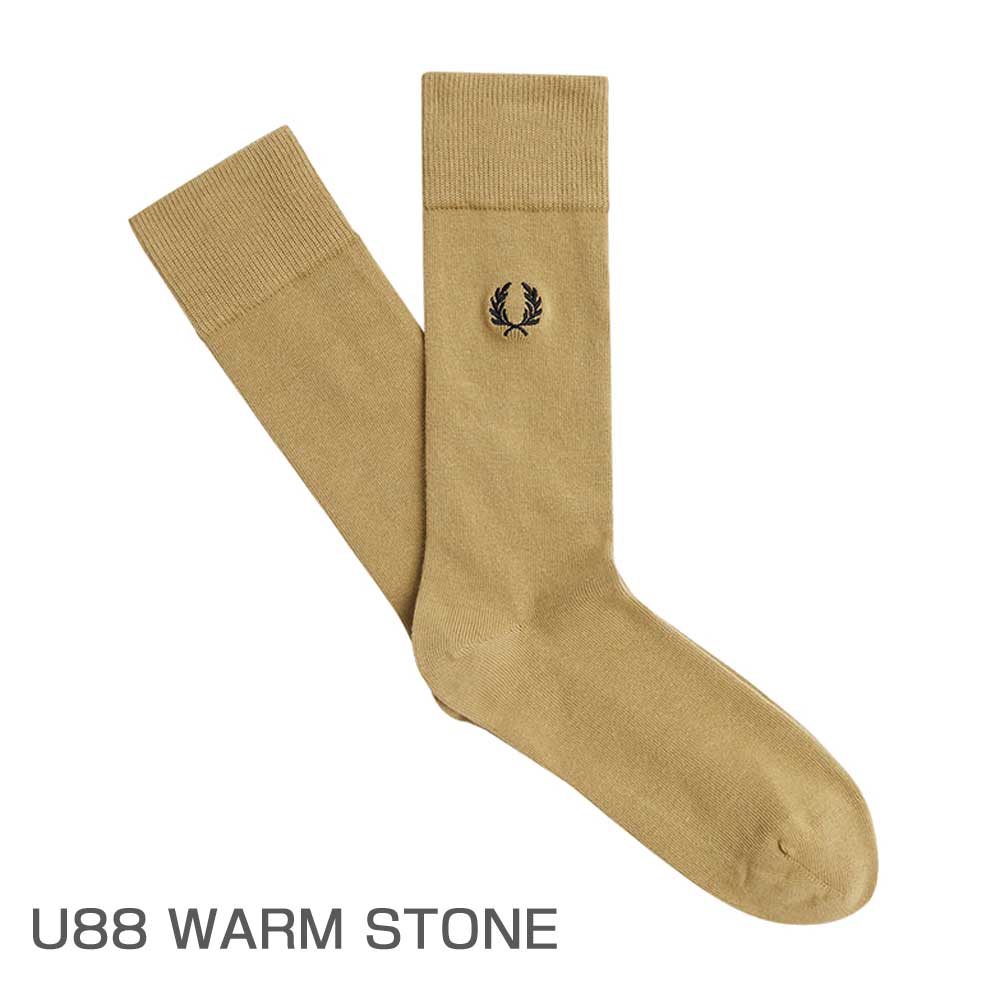FREDPERRYフレッドペリーClassicLaurelWreathSocksC7135:NAVY/SNOWWHITE(267)・BLACK/SNOWWHITE(843)・SNOWWHITE/BLACK(L59)・LIGHTSMOKE(146)・WARMSTONE/BLACK(U88)・ECRU(560)ソックス(ポルトガル製)