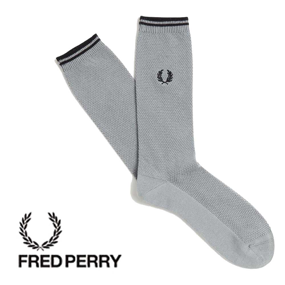 FRED PERRY フレッドペリー Tipped Socks C7170 NAVY(267) SILVER BLUE(670) BLACK(157) ティップド ソックス(ポルトガル製)