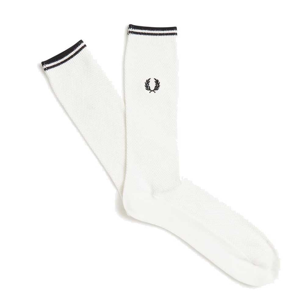 FRED PERRY フレッドペリー Tipped Socks C7170 LIGHT ICE / BLACK(S22) SNOWWHITE / BLACK(L59) ティップド ソックス(ポルトガル製)