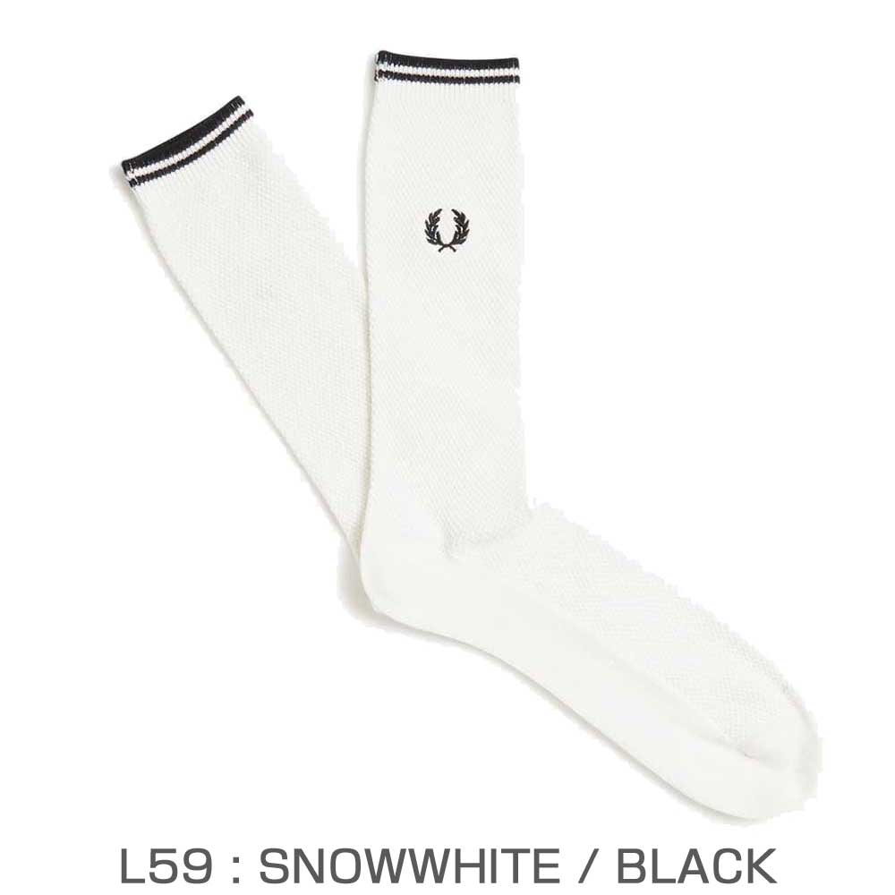 FRED PERRY フレッドペリー Tipped Socks C7170 :BLACK / PORT(486) ・ SNOWWHITE / BLACK(L59) ・NAVY / DARKC(R63)・OXBLOOD(T13) ティップド ソックス(ポルトガル製)
