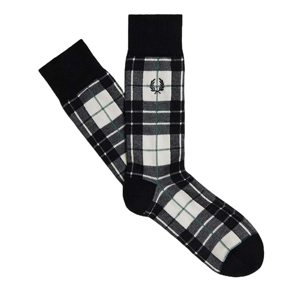 FRED PERRY フレッドペリー Tartan Socks C8143 (ポルトガル製) クルーソックス 靴下