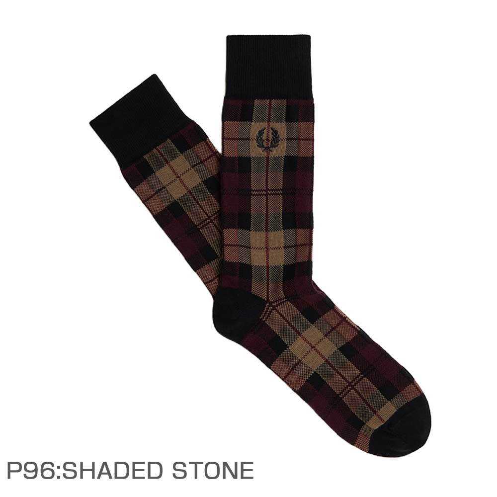FREDPERRYフレッドペリーTartanSocksC8143(ポルトガル製)クルーソックス靴下