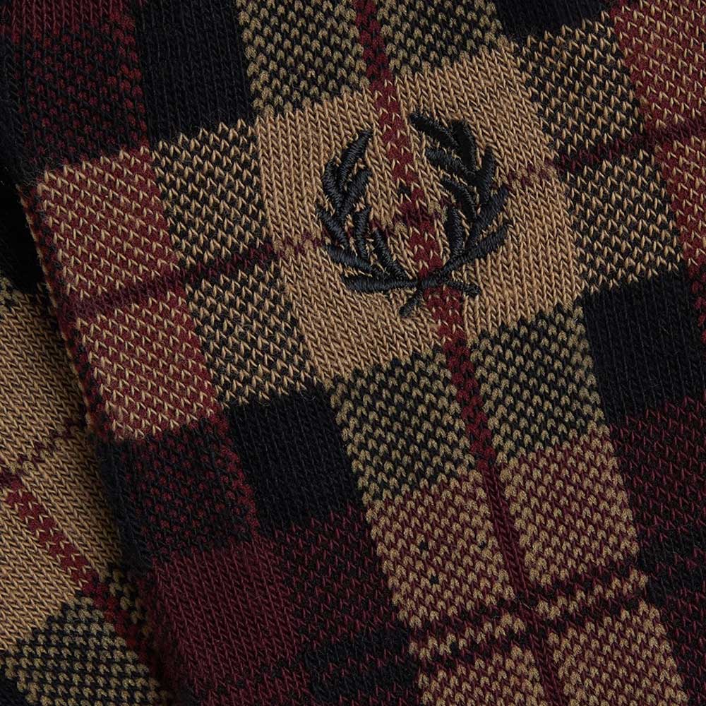 FREDPERRYフレッドペリーTartanSocksC8143(ポルトガル製)クルーソックス靴下