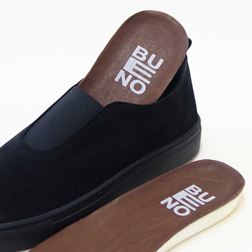 BUENOSHOESブエノD2602ブラックスリッポン天然皮革トルコ製軽量スニーカーコンフォートシューズ「靴」