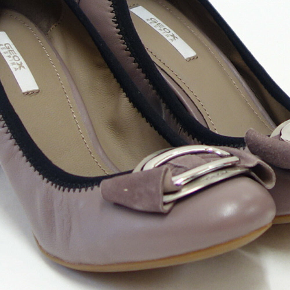 【訳あり商品 店内展示品 色あせ・汚れあり】 GEOX ジェオックス  d34t7f オールドローズ サイズ:22cm(レディース)リボンパンプス 6cmヒール