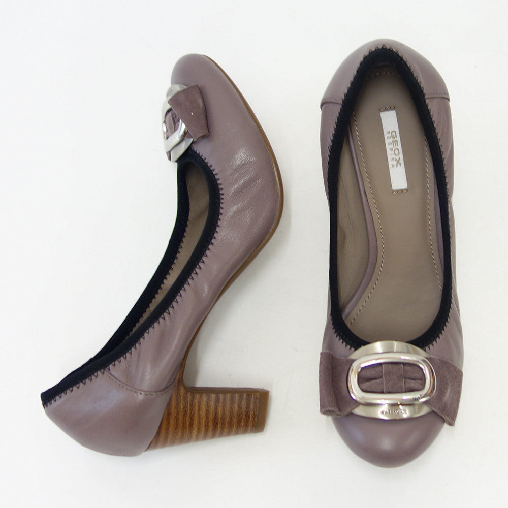 【訳あり商品 店内展示品 色あせ・汚れあり】 GEOX ジェオックス  d34t7f オールドローズ サイズ:22cm(レディース)リボンパンプス 6cmヒール