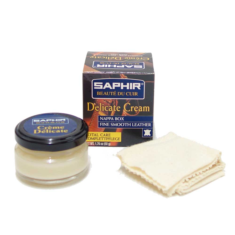 フランスの靴クリーム(アニリン・シープ革専用) SAPHIR サフィール デリケートクリーム +クロス付 アニリンカーフ、シープスキンのお手入れに靴 シューズ