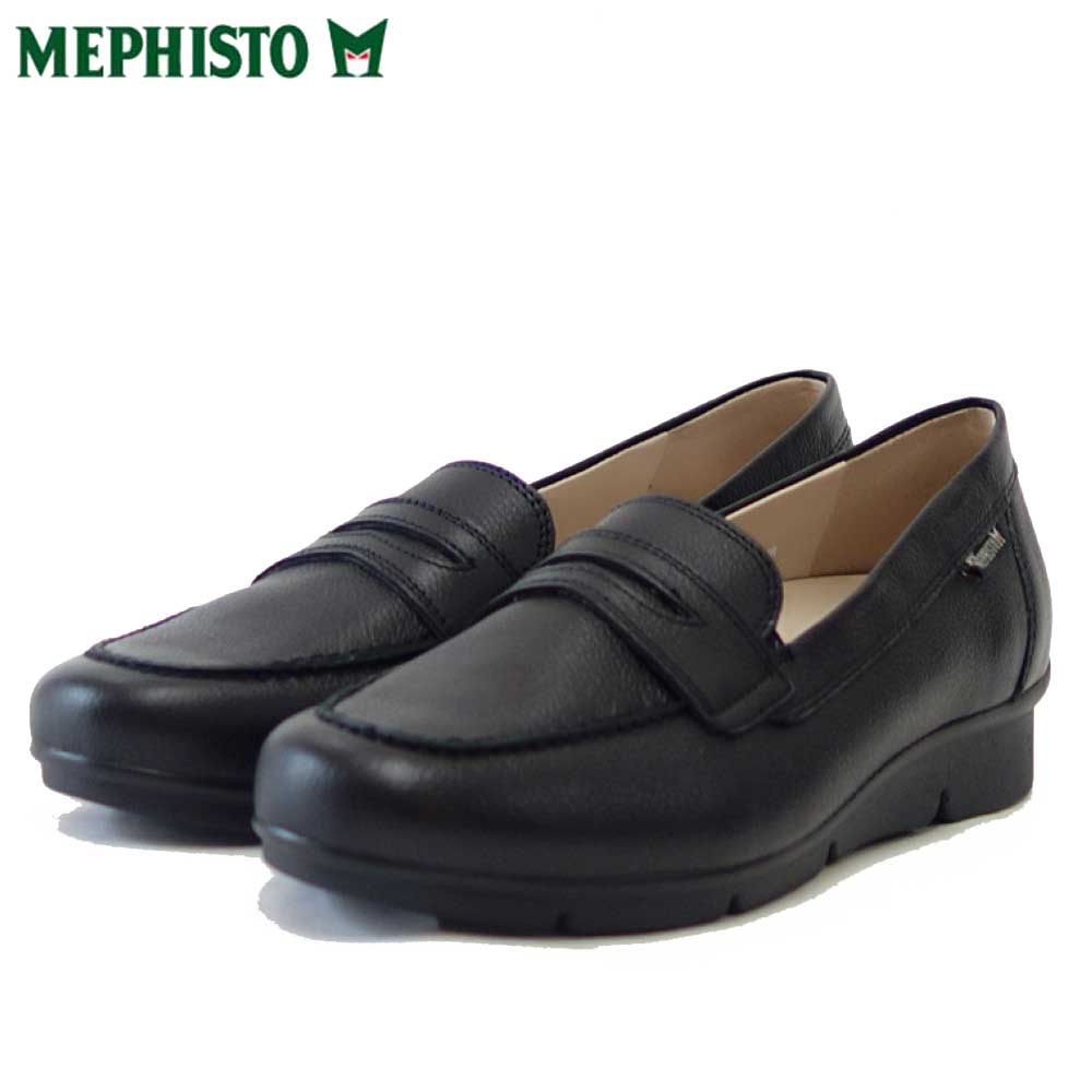 メフィストMEPHISTODIVA(ディーバ)ブラック天然皮革スリッポンウォーキングシューズモカシン(レディース)「靴」正規品快適靴旅行