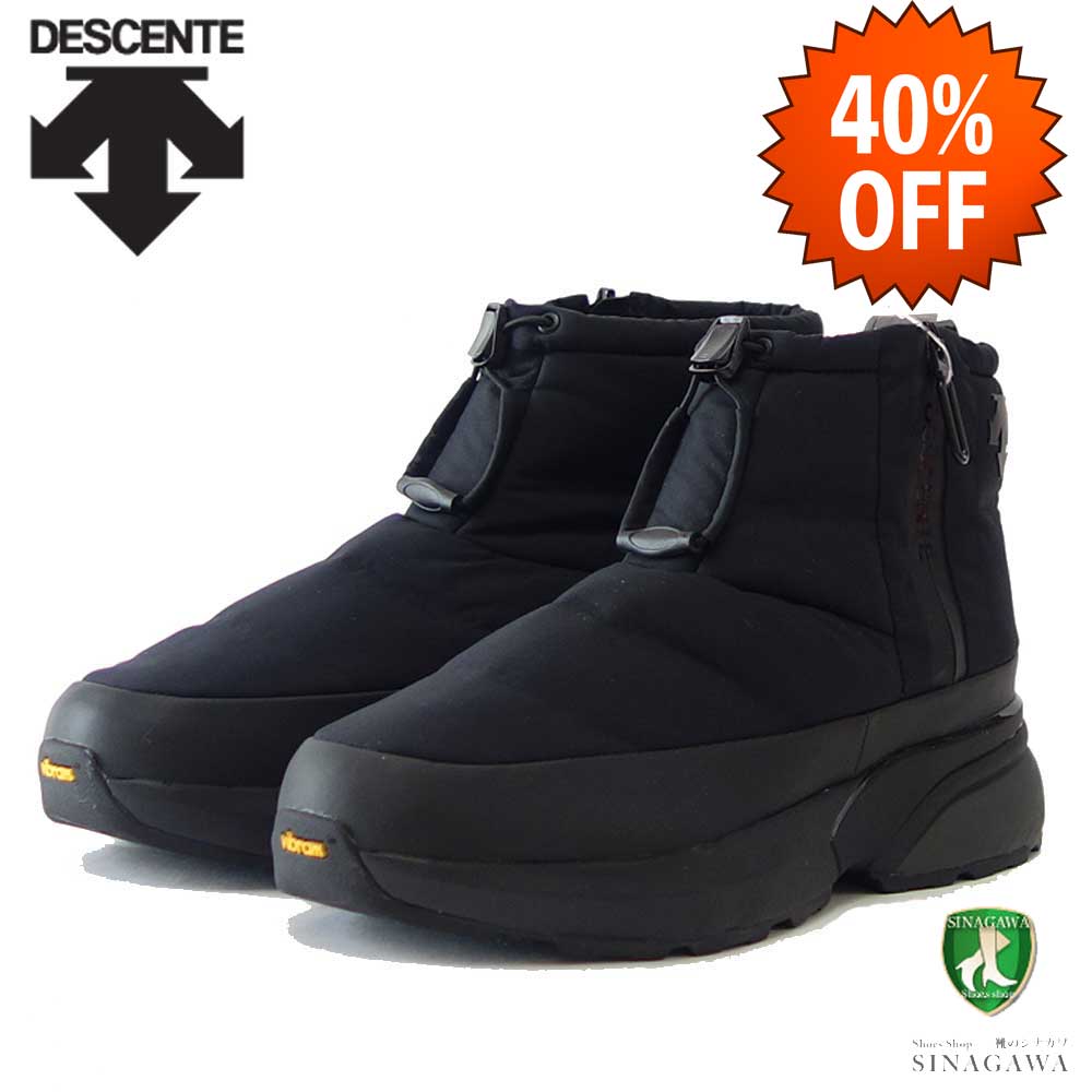 【SALE 40%OFF】 デサント DESCENTE アクティブ ウィンターブーツ ショートプラス(ユニセックス) dm1sjd40bk カラー:ブラック 防水シューズ 防滑 ビブラムソール 全天候型 ショートブーツ「靴」