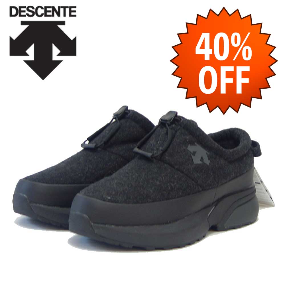 【SALE 40%OFF】 デサント DESCENTE アクティブ ウィンターモック(ユニセックス) カラー:ブラック/グレー 防水シューズ ラバーソール 全天候型 スリッポン モック「靴」