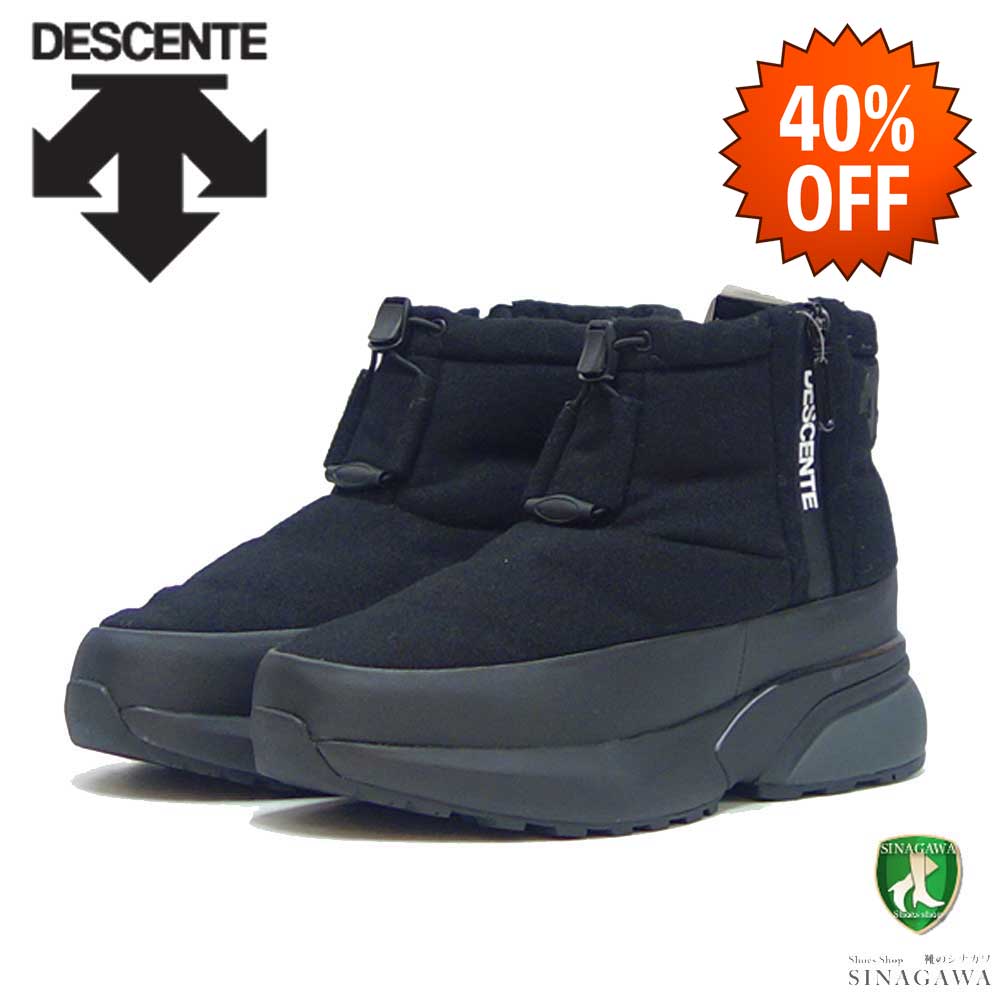 【SALE 40%OFF】 デサント DESCENTE アクティブ ウィンターブーツ ショート(ユニセックス) dm1ujd20bb カラー:メルトンブラック   防水ブーツ ラバーソール 全天候型 アンクルブーツ「靴」