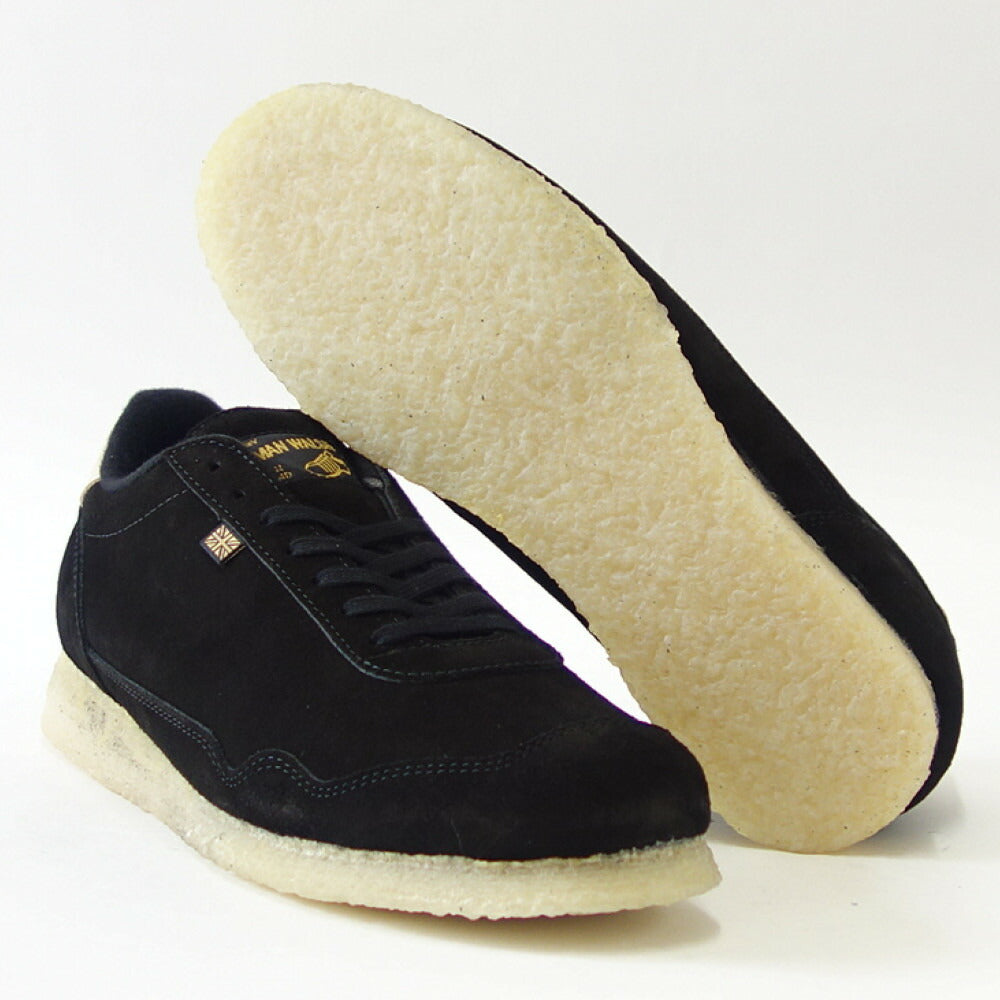WALSH ウォルシュ ENC 71035(ユニセックス) ENSIGN CREPE カラー:ブラック(英国製) スエードレザーのランニングスニーカー 「靴」