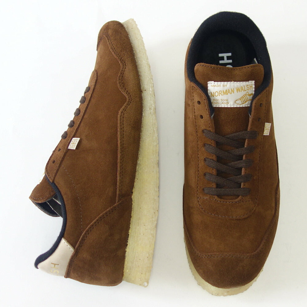 WALSH ウォルシュ ENC 71038(ユニセックス) ENSIGN CREPE カラー:COFFEE(英国製) スエードレザーのランニングスニーカー 「靴」