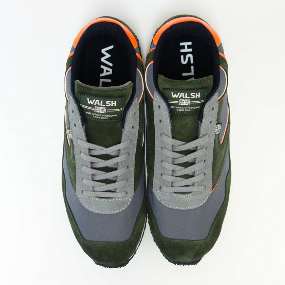WALSH ウォルシュ ENC 71049(ユニセックス) ENSIGN CLASSIC 2 カラー:GRY/GRN(英国製) スエード&人工繊維&PVCのランニングスニーカー 「靴」