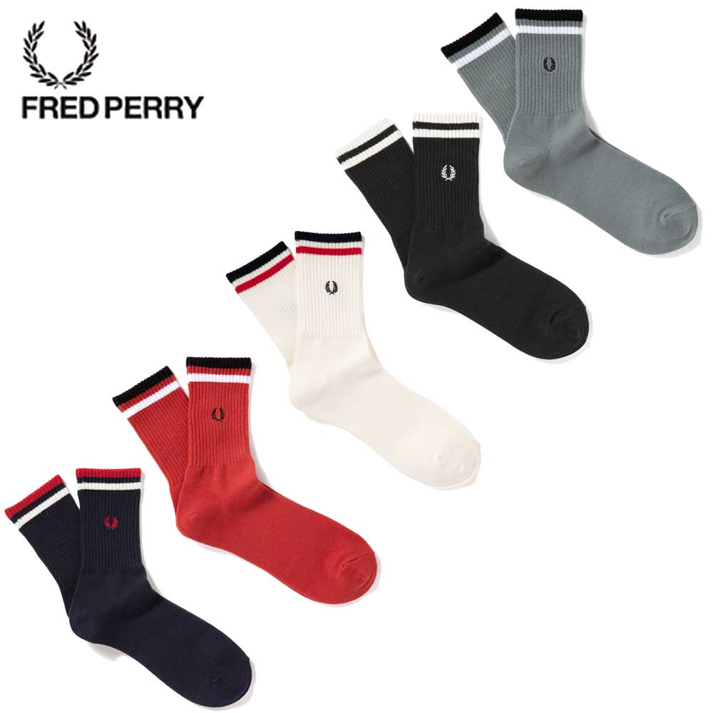 FRED PERRY フレッドペリー TIPPED SHORT SOCKS F19805 ショートソックス(日本製)
