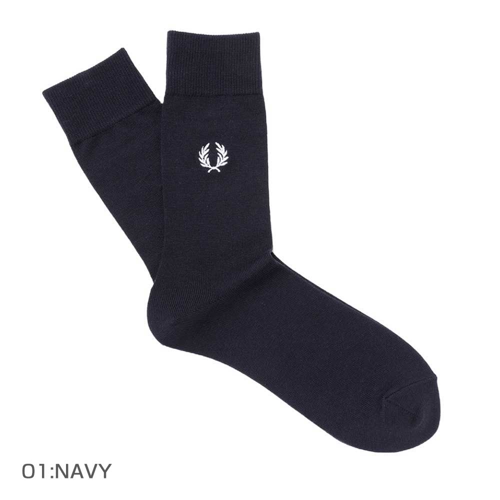 FREDPERRYフレッドペリーEmbroideredSocksF20006(日本製)クルーソックス靴下