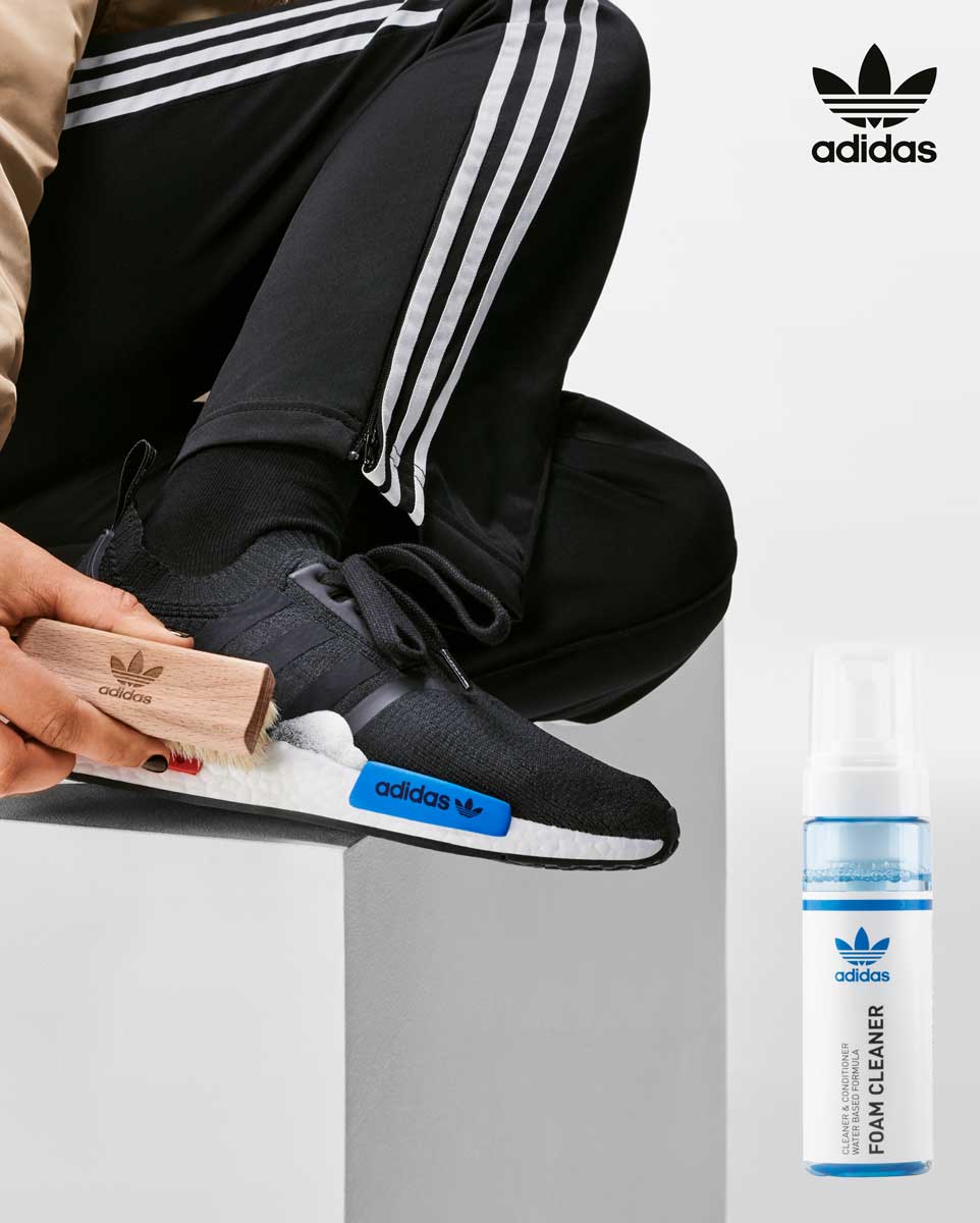 adidas アディダス BRUSH スニーカーブラシ(馬毛100%) スニーカー ケア 幅広い素材に使用可能(ドイツ製)