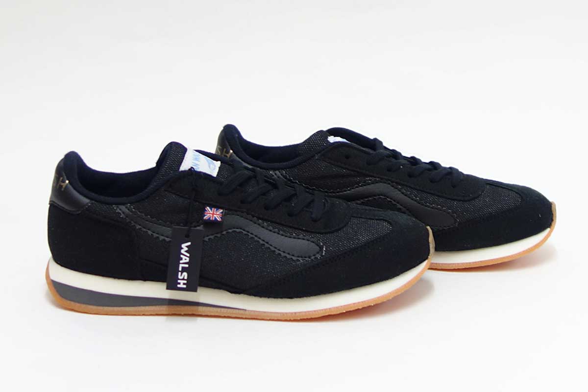 WALSH ウォルシュ FRC 71007(ユニセックス) Fierce Mesh カラー:ブラック/ホワイト(英国製) ナイロン&ヴェロン&PVCのランニングスニーカー 「靴」