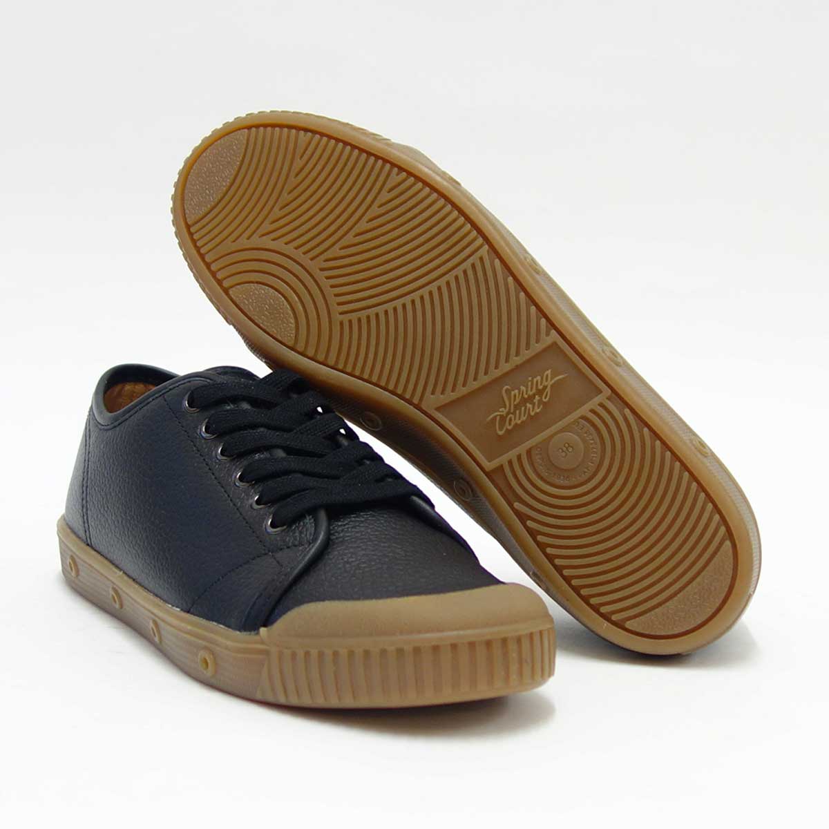 【SALE 50%OFF】 Spring Court スプリングコート G2S-6GL(レディース)G2 GRAINY LEATHER BLACK 天然皮革のローカットスニーカー 「靴」
