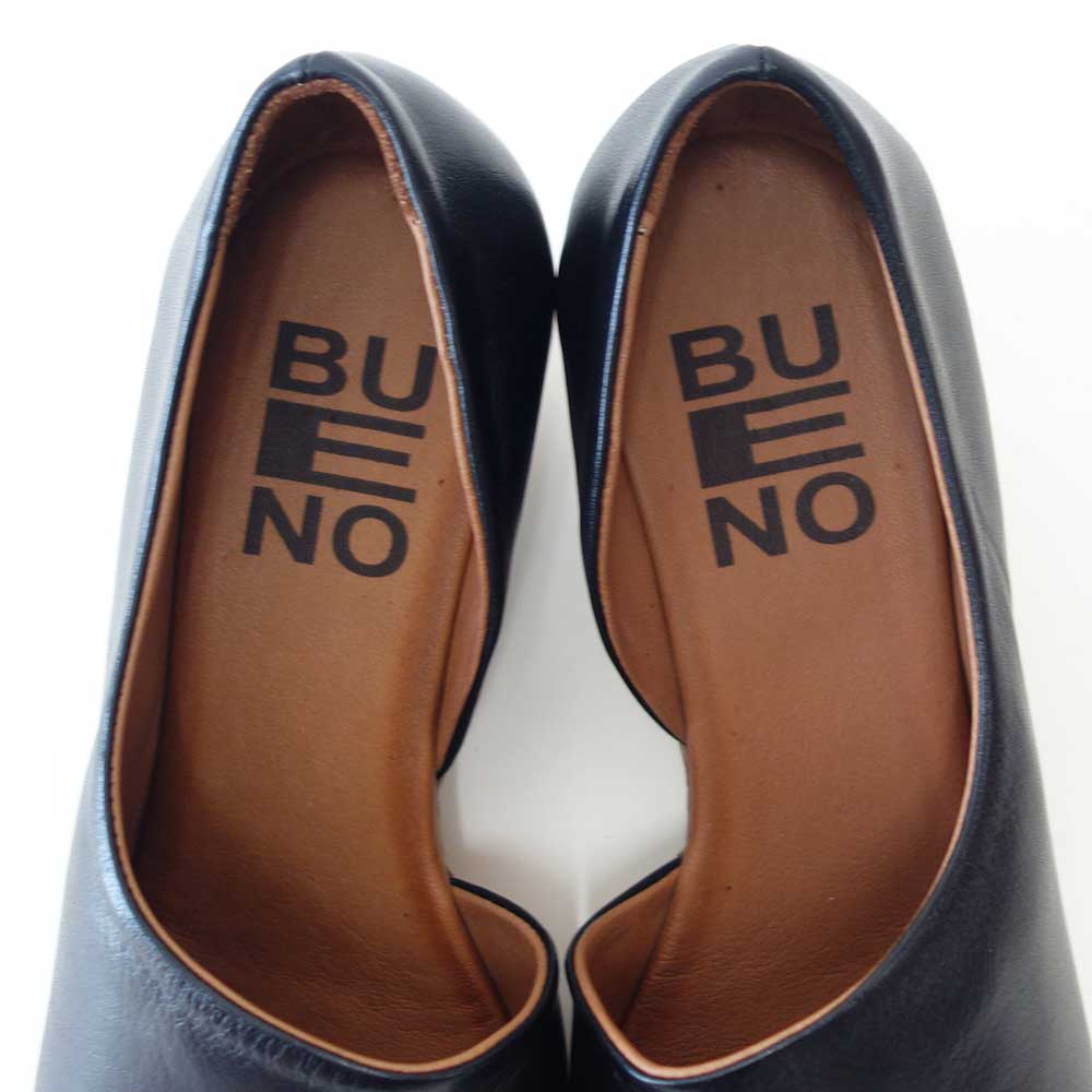 BUENOSHOESブエノJ2410ブラックオープントゥサイドカットサンダルトルコ製軽量ウェッジパンプス「靴」