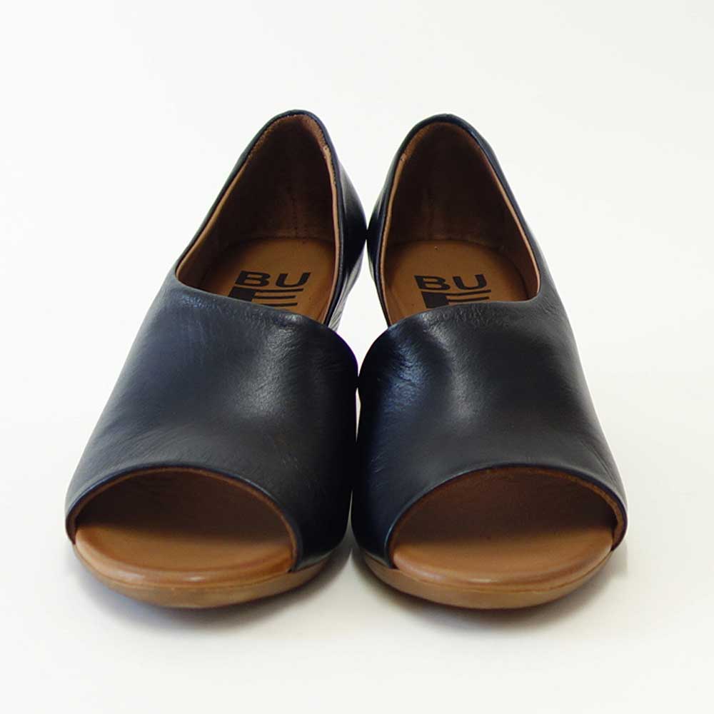 BUENOSHOESブエノJ2410ブラックオープントゥサイドカットサンダルトルコ製軽量ウェッジパンプス「靴」