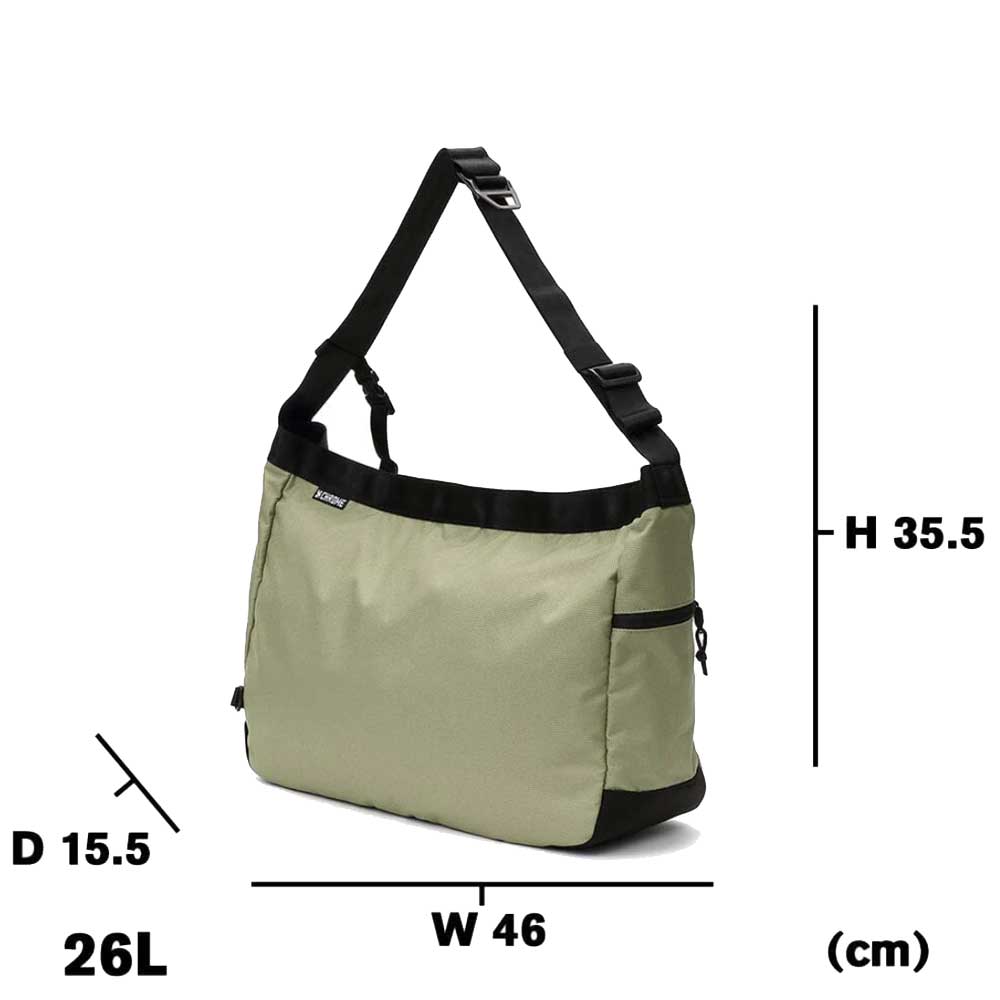 CHROME クローム NEWSPAPER MESSENGER(ニュースペーパー メッセンジャー) 軽量 耐水 26L JP197BK カラー:OIL GREEN ショルダーバッグ メッセンジャーバッグ