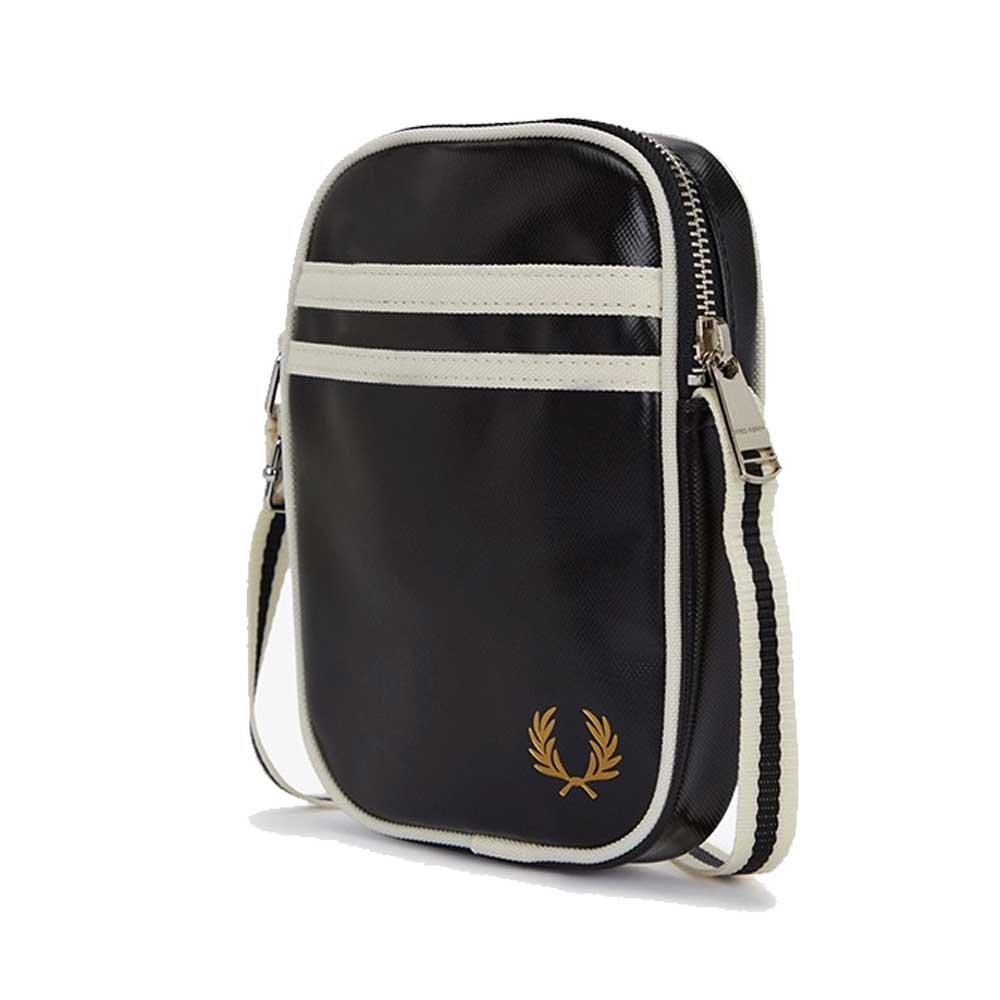 フレッドペリーバッグFREDPERRYClassicSmallSideBagL1179(D57:BLACK/ECRU)ショルダーボディバッグ