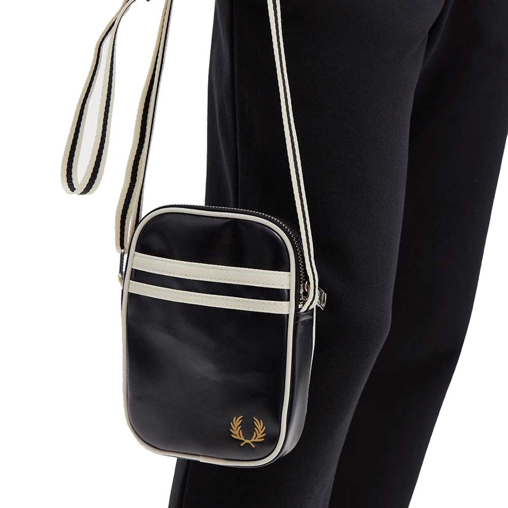 フレッドペリーバッグFREDPERRYClassicSmallSideBagL1179(D57:BLACK/ECRU)ショルダーボディバッグ