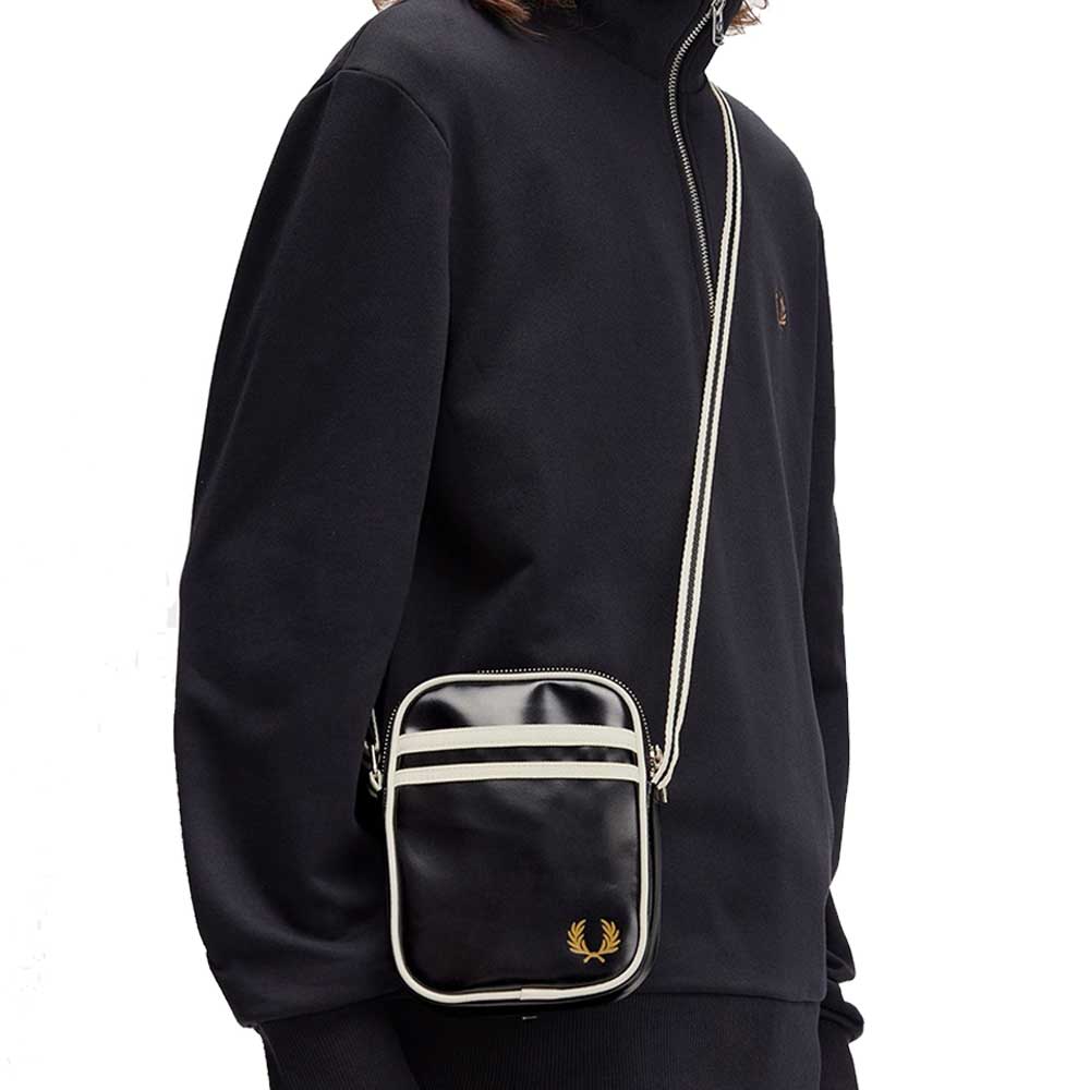 フレッドペリーバッグFREDPERRYClassicSmallSideBagL1179(D57:BLACK/ECRU)ショルダーボディバッグ