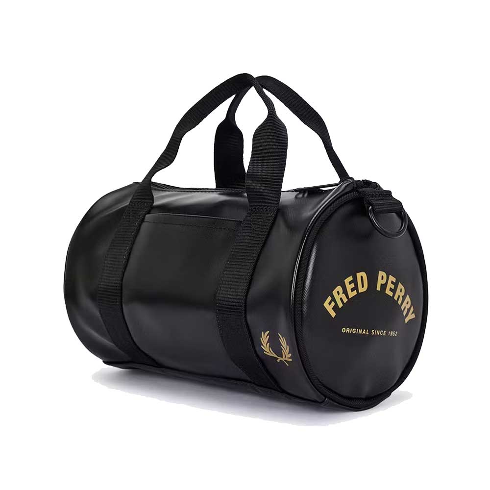 フレッドペリーバッグFREDPERRYTonalClassicMiniBarrelBagL1400774(BLACK/GOLD)ショルダーボストンバッグ