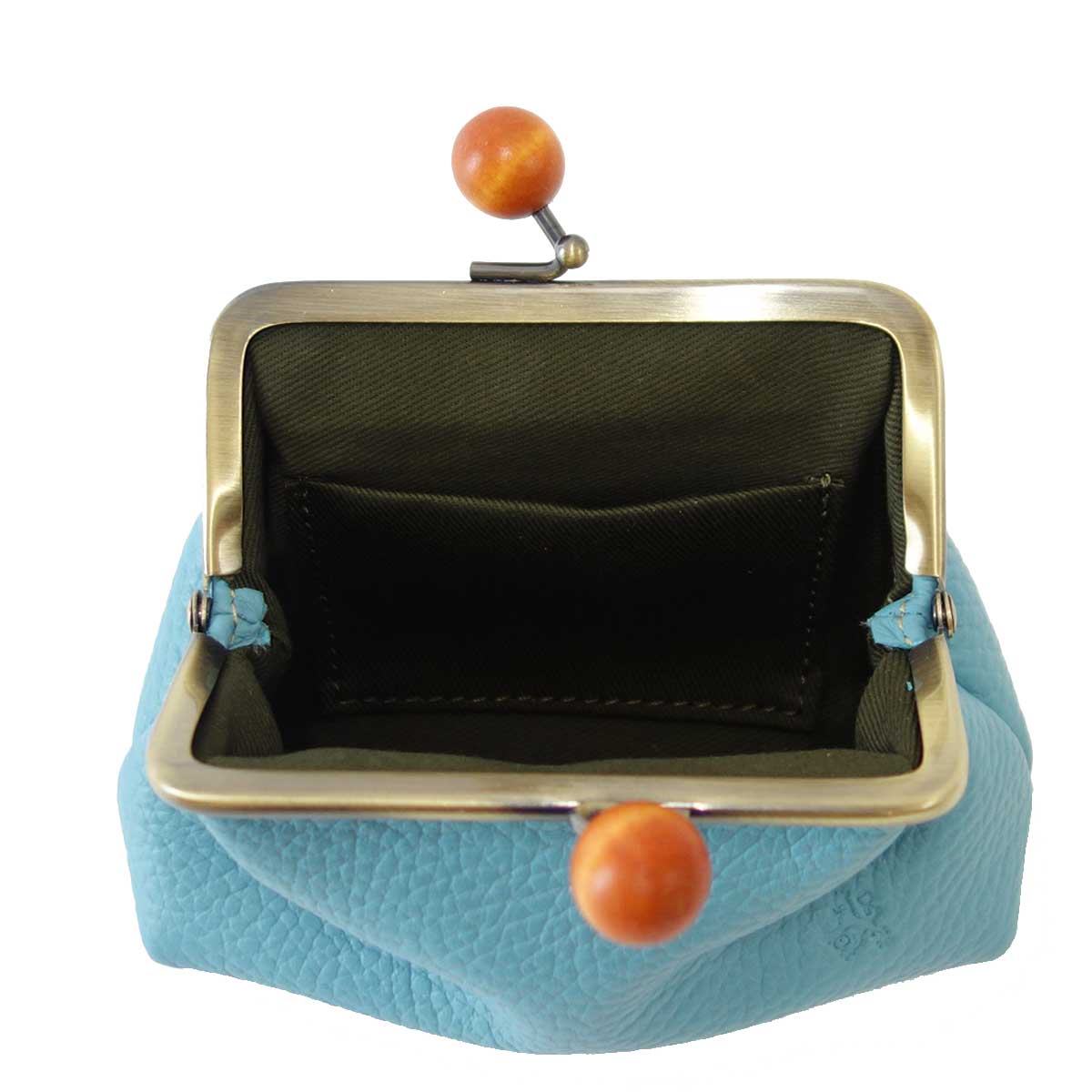 ラヘラ Lahella small goods スモールグッズ L-148 ブルー(日本製) イタリアンレザーがま口