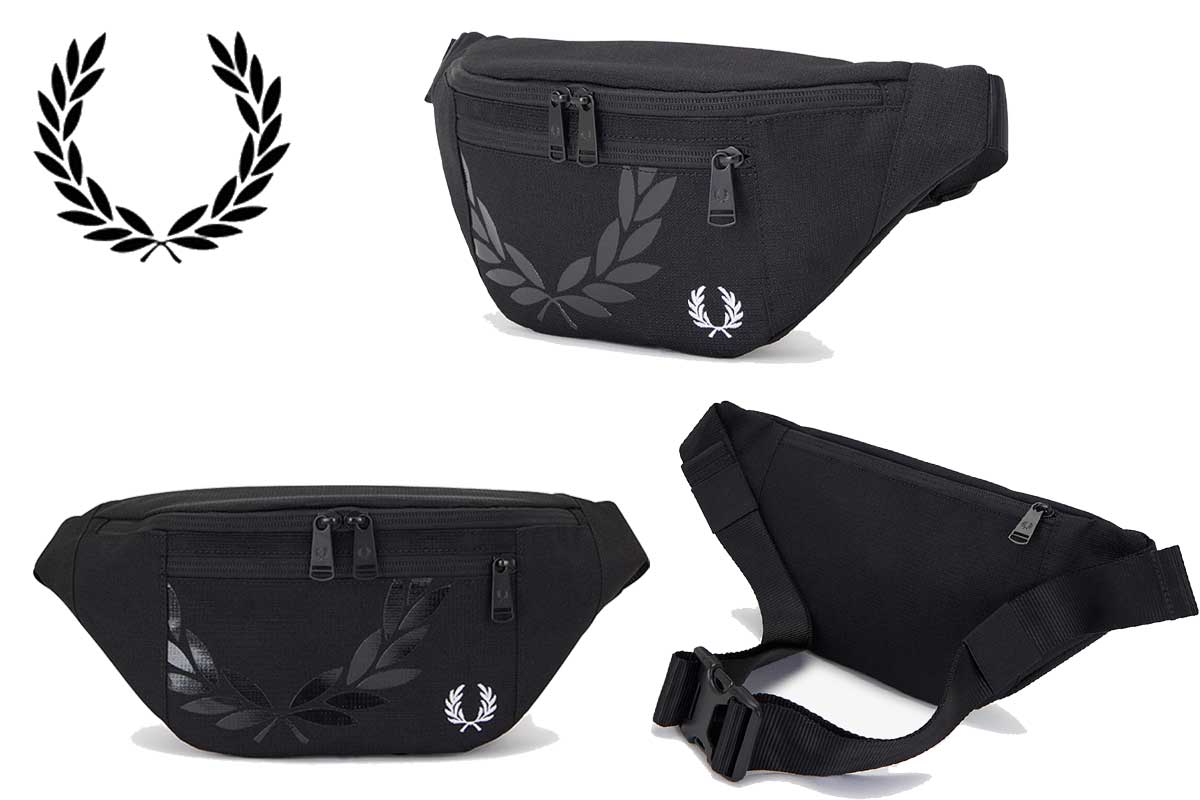 FREDPERRYフレッドペリーPrintedLaurelWreathRipstopCrossbodyBagL6277102(BLACK)ボディバックメッセンジャーバッグ