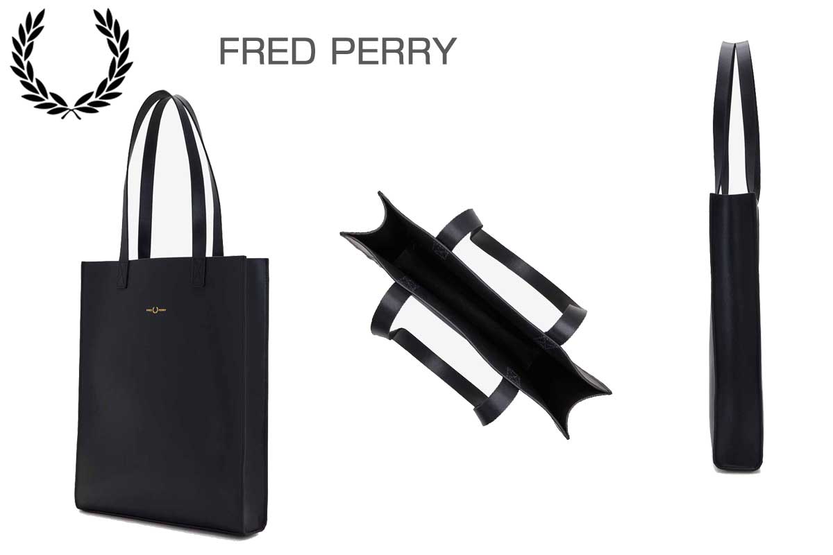 FRED PERRY フレッドペリー Burnsihed Leather Tote Bag L6285102(ブラック) トートバッグ