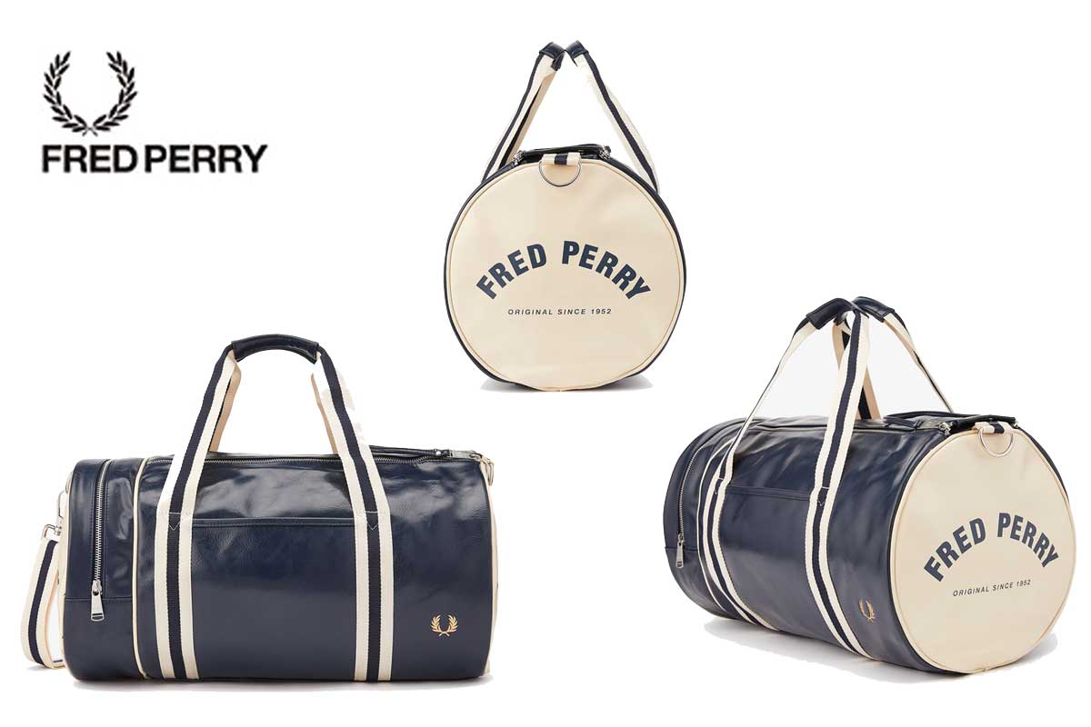 フレッドペリー バッグ FRED PERRY CLASSIC BARREL BAG L7220 635(ネイビー) バレルバッグ ドラムバッグ ボストンバッグ
