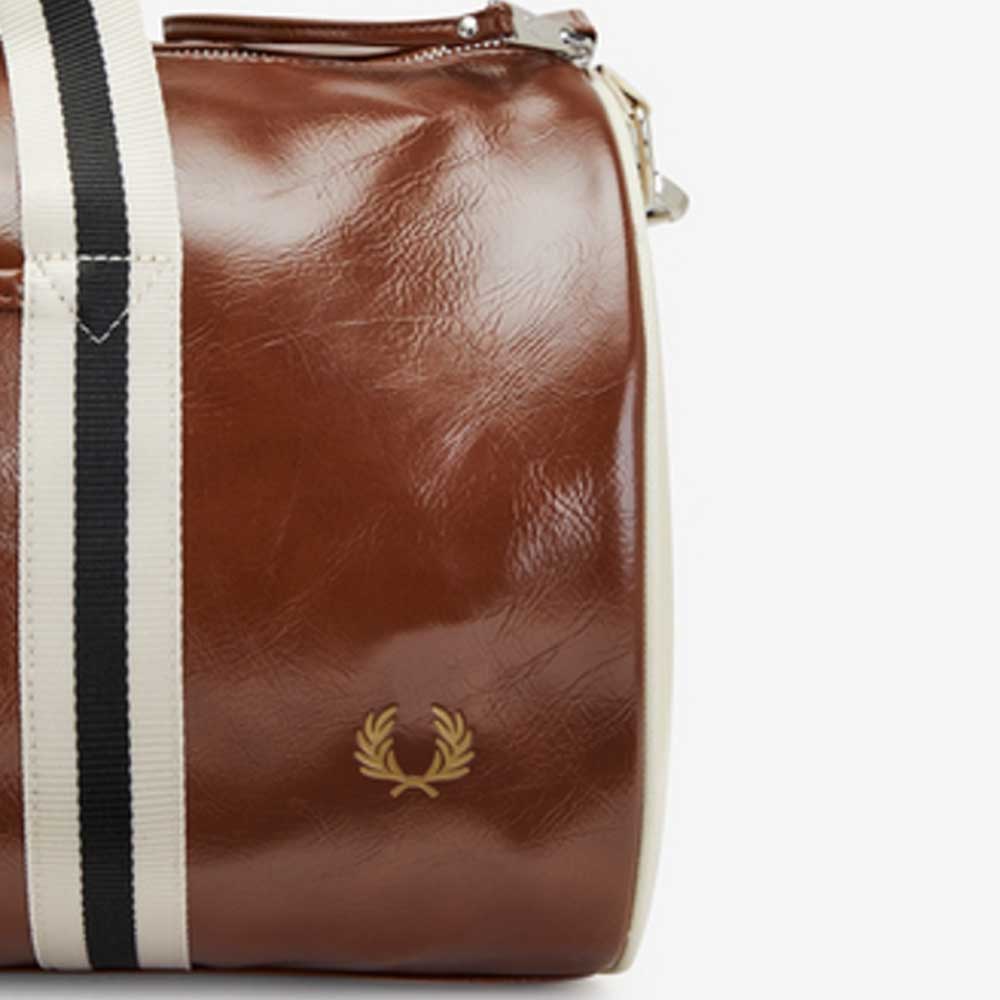 フレッドペリー バッグ FRED PERRY CLASSIC BARREL BAG L7220 J89(TAN / ECRU) バレルバッグ ドラムバッグ ボストンバッグ